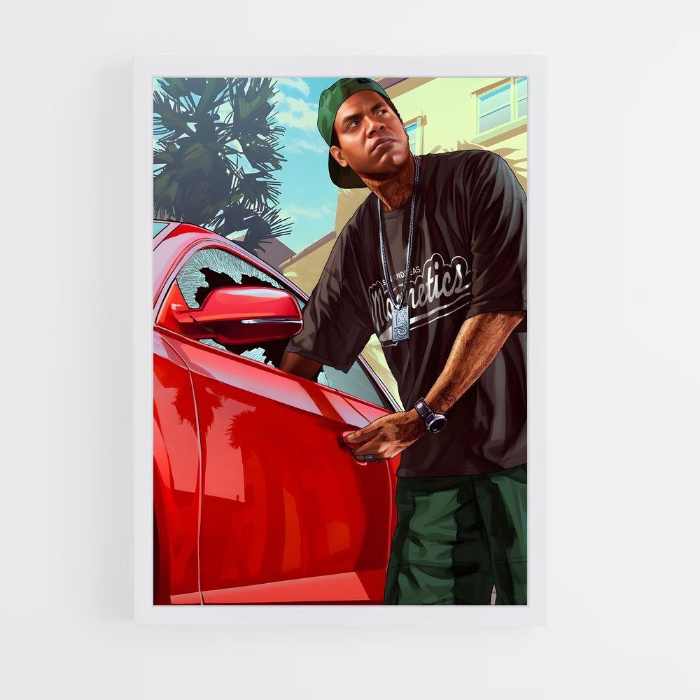 Poster Lamar en Rouge – affiche GTA V (vue 3)